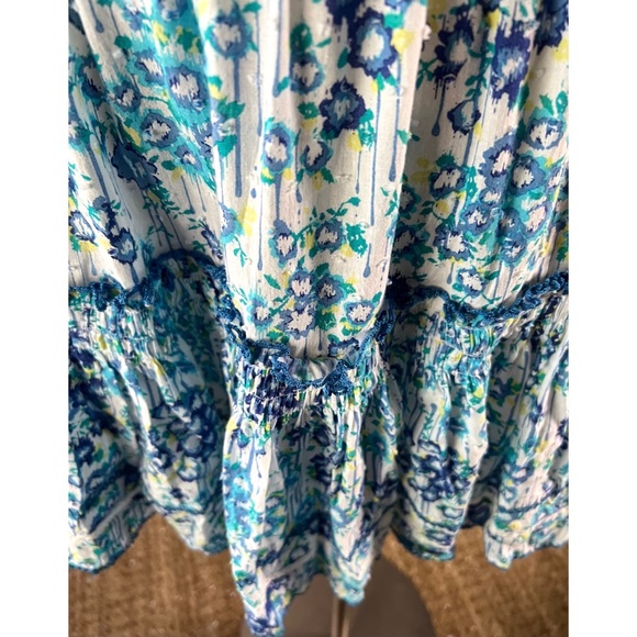 Poupette St. Barth Alba Aqua Floral Dress L - Picture 6 of 11